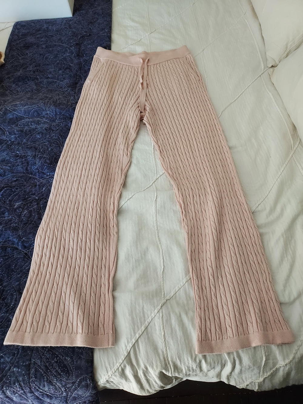 GAP Pink Ribbed Knit Sweater Pants, Fit A Medium To Large Tall (But Tag Says S)